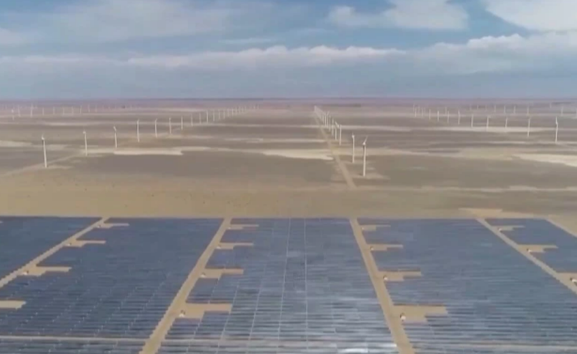 我国首个“沙戈荒”大基地外送通道新能源项目开工建设