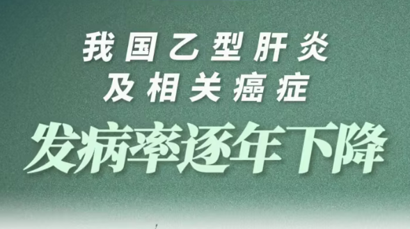 我国乙型肝炎及相关癌症发病率逐年下降