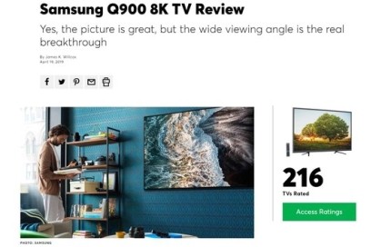 对三星8K TV，美国《消费者报告》：“还是买4K吧