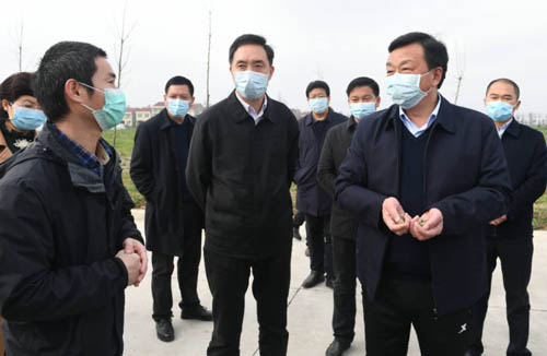 湖北潜江市领导实地调研潜半夏春耕播种情况