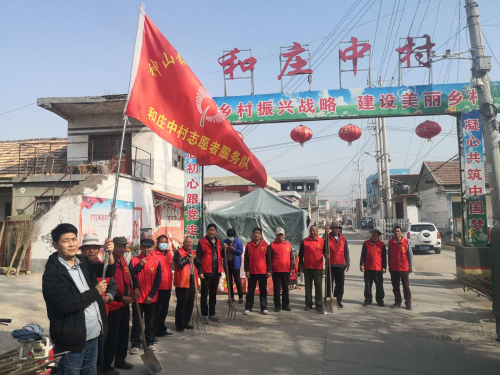 兰陵县神山镇和庄中村党员志愿者开展植树造绿行动