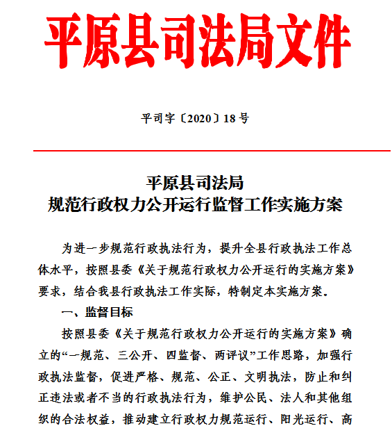 平原县司法局：多措并举，综合发力不断优化法治营商环境