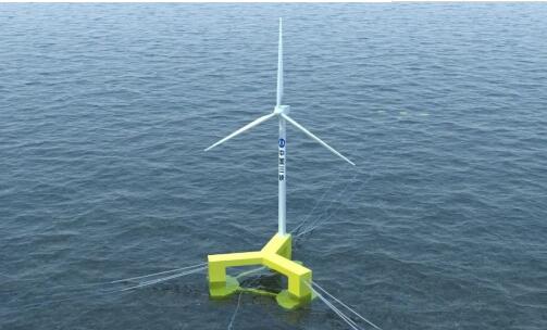 我国首个漂浮式海上风电机组下线