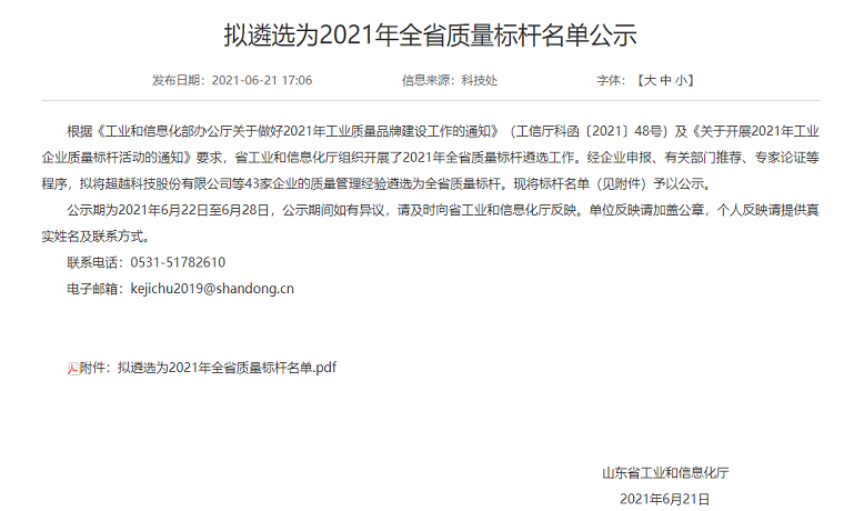 济宁唯一入选！圣阳电源上榜“全省质量标杆企业”