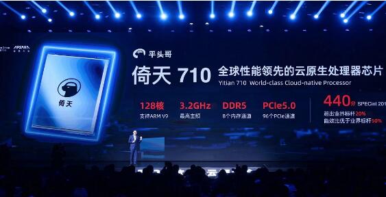 阿里发布自研CPU芯片倚天710