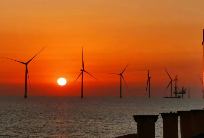 全国首个海上风电与海洋牧场融合发展研究试验项目首批机组并网发电