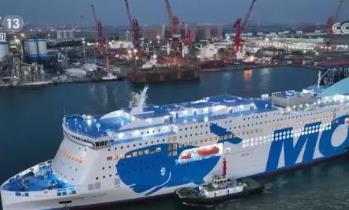 货真价实的“绿色船舶” 中国自主建造全球最大客滚船启航离港