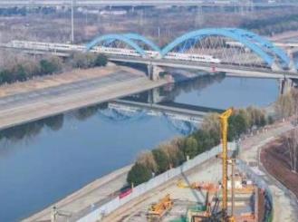 沪渝蓉高铁六合特大桥跨马汊河斜拉桥开工