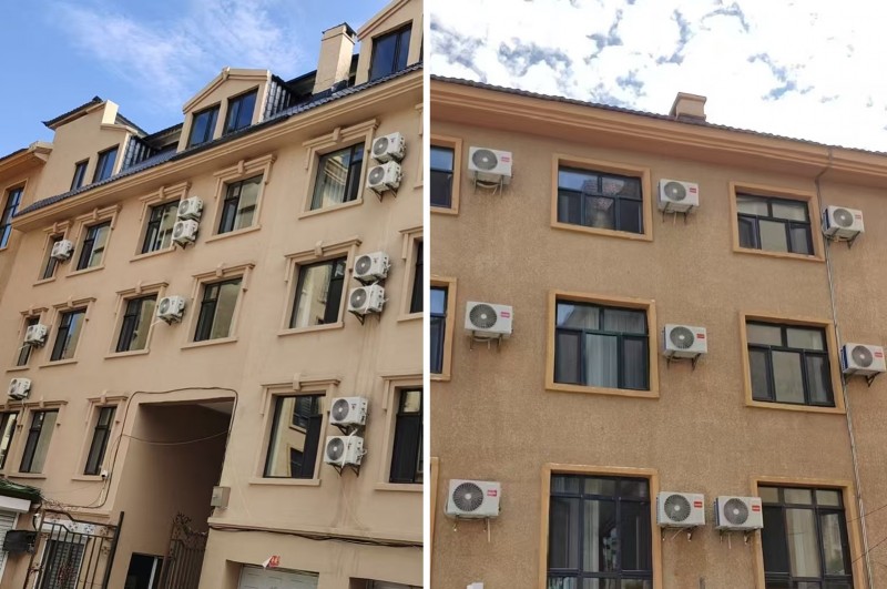 漠河相邻酒店立起“空调墙”：一面海尔，一面Leader