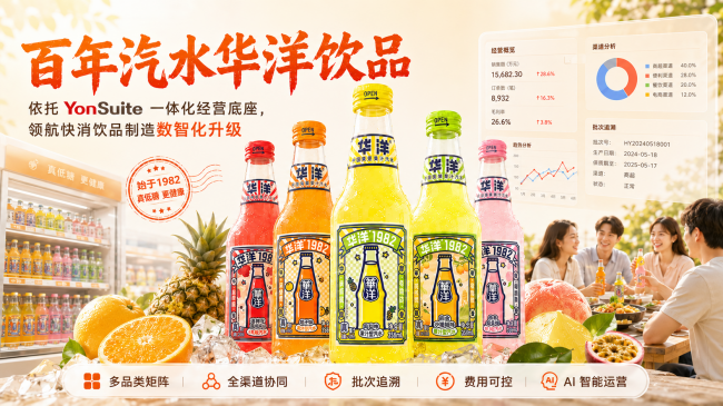 华洋饮品如何依托 YonSuite 构建一体化经营底座，穿透订单、生产与全域利润