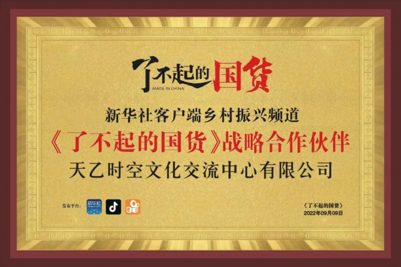 天乙时空与新华社乡村振兴频道达成合作，三大品牌亮相专场直播