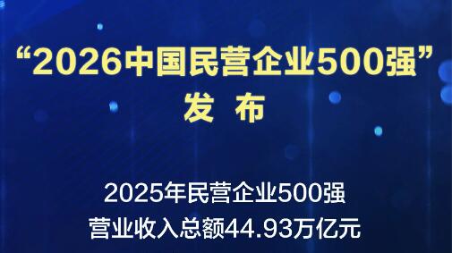 2026民企500强揭晓 110家企业营收超千亿元