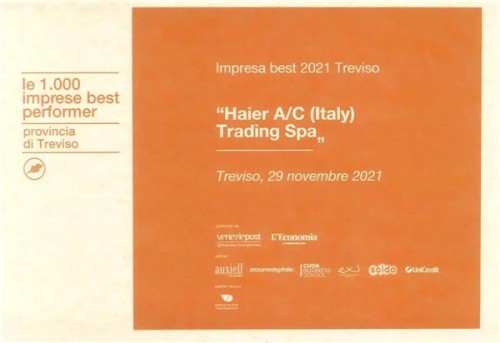  用户认可！海尔智家意大利空调获最佳表现奖 