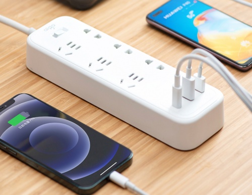 大功率快充丨aigo六位延长线插座65W PD版满足快速充电需求