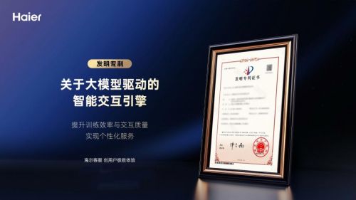 中国首个！海尔智家获批客服智能交互引擎系统专利