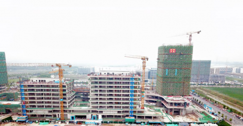 顺利封顶！绍兴滨海科技城核心区二期工程Ⅱ标段施工项目建设正当时