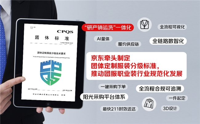 首个团服职业装分级标准落地，京东打造“研产销运洗”一体化团服职业装解决方案