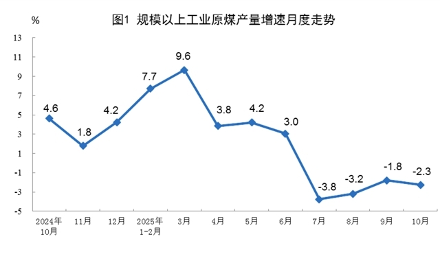 2025年10月份能源生产情况