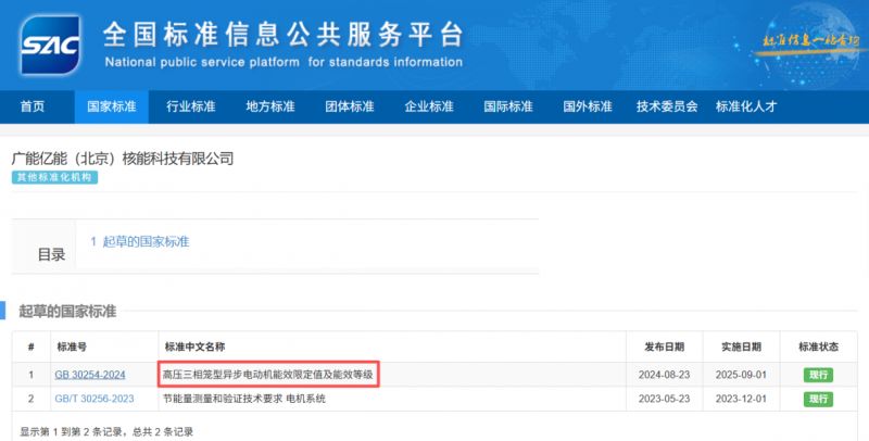 广能亿能核能多次参与节能电机国标制定，打造行业新标杆
